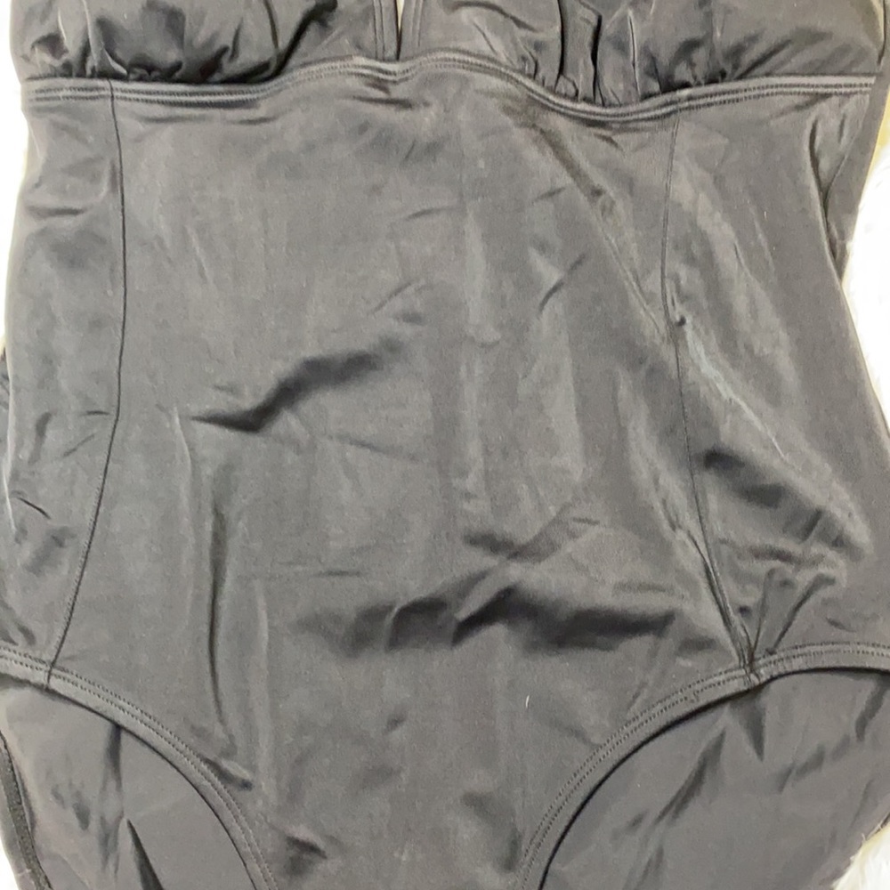 Islander Black One Piece Halter Tie Bathing Swimsuit Size 12 - Picture 4 of 9
